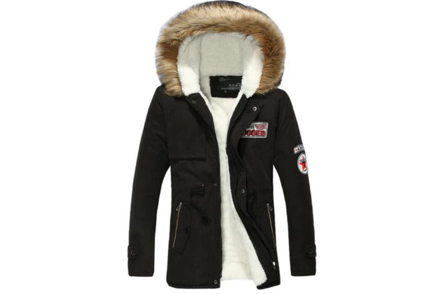 Men's Winter Jacket Fur Hood Coat