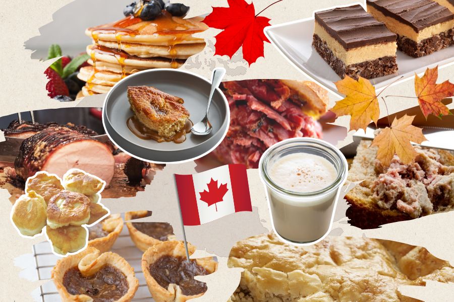 Variety of traditional Canadian foods