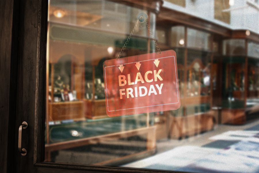 Black Friday signboard in shop
