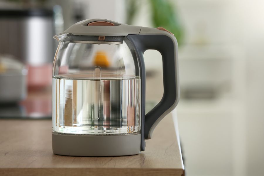 Electric kettle on kitchen counter