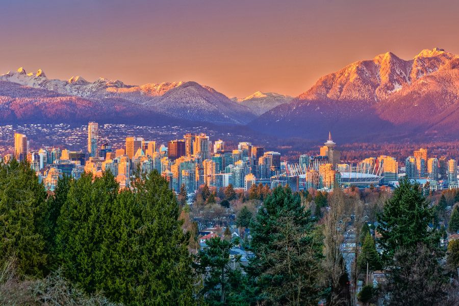 Vibrant Vancouver at sunset