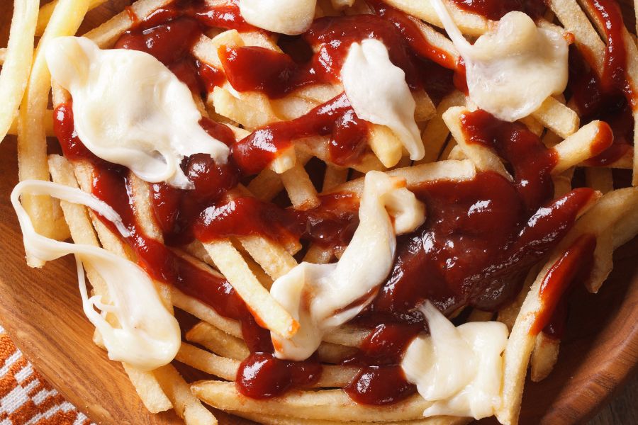 Canadian poutine with fries and cheese