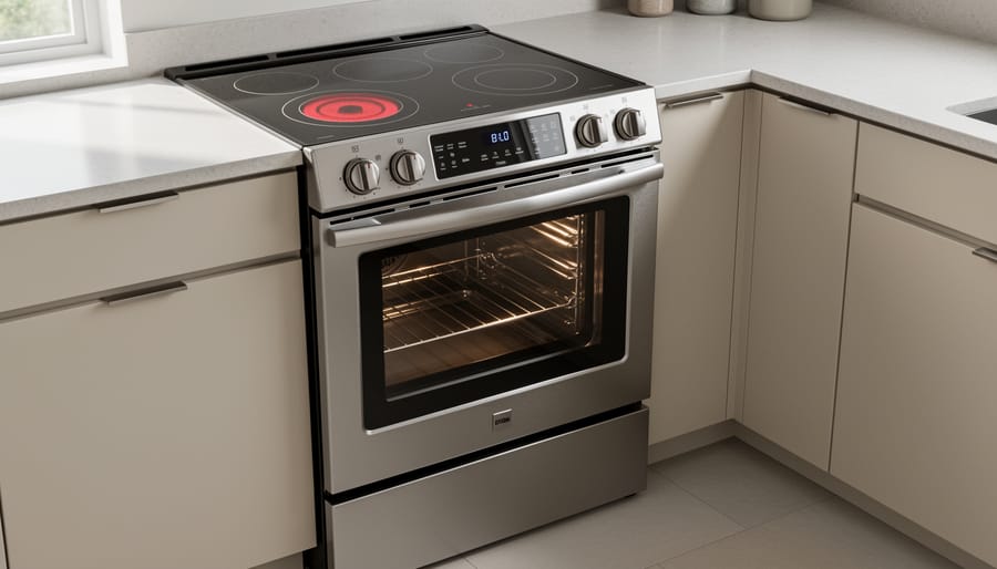 Compact electric range sized for small kitchen spaces