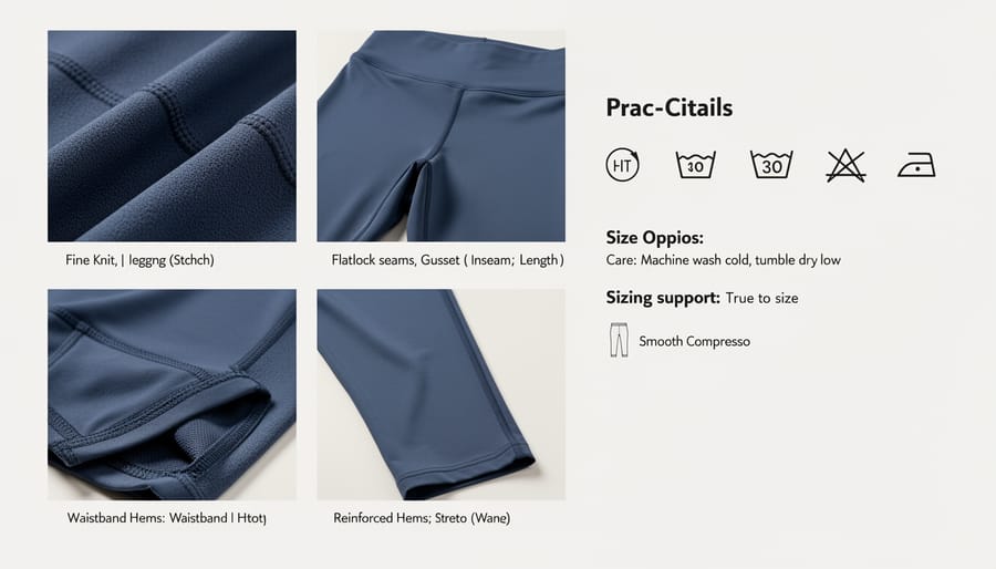 Folded leggings with fabric texture and a measuring tape on a table